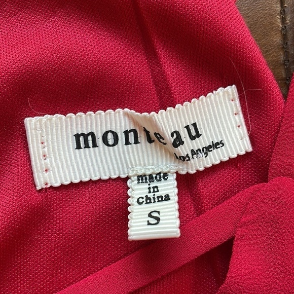 Monteau red strappy shift dress SZ S - Picture 6 of 8